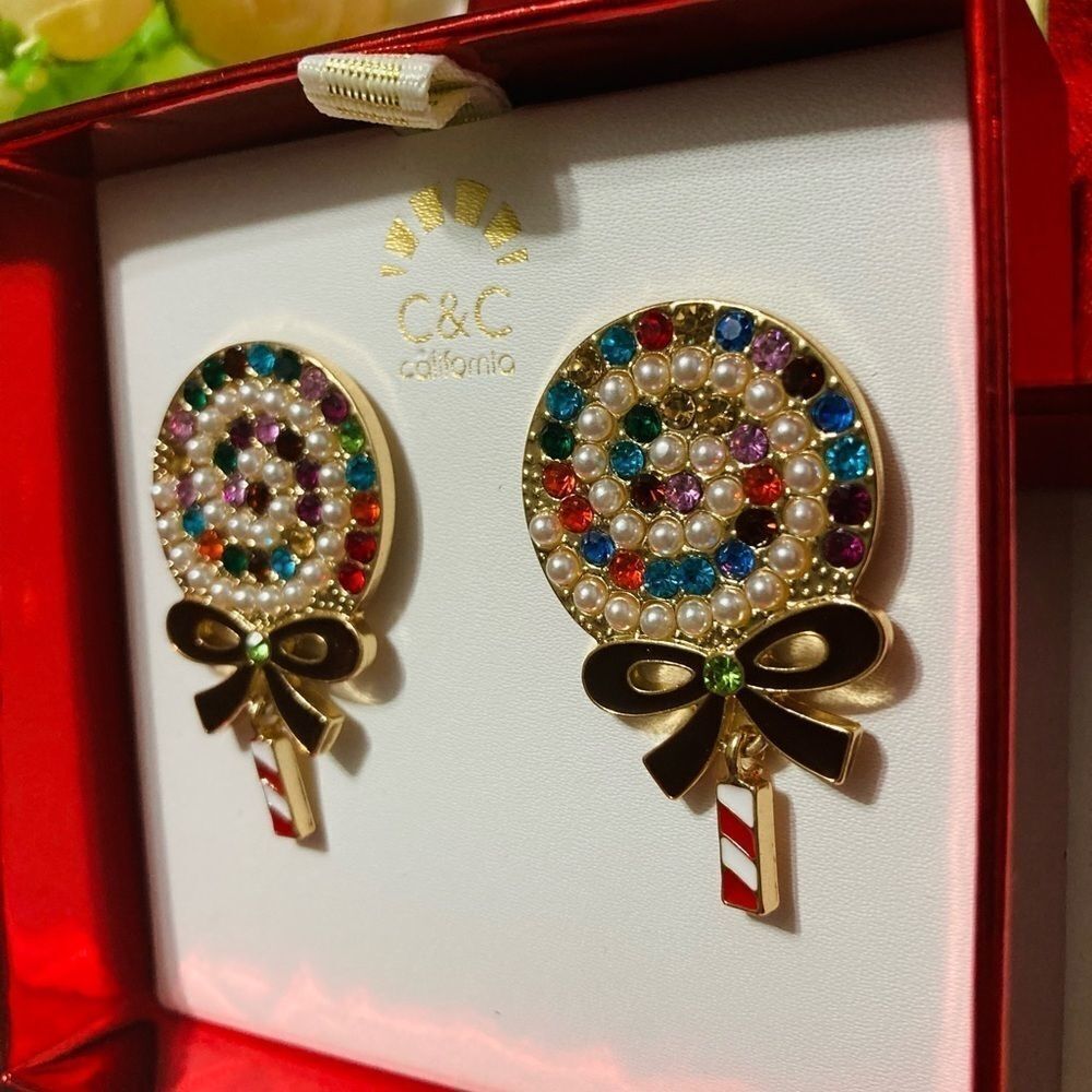 NIB C&C CALIFORNIA RAINBOW LOLLIPOP EARRINGS